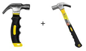 Conjunto Martelos Com Duas Unidade 25cm 15cm Proteção De Borracha No Cabo Design Ergonômico