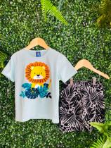 conjunto masculino 1 camiseta estampada verde agua