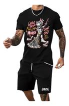 Conjunto Masculino Anjo Luken Bermuda Masculina Moletom