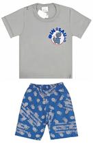 Conjunto Masculino Bebê Camiseta Dinossauro C/ Bermuda - Tamanho M (3 A 6 Meses) - ABRANGE