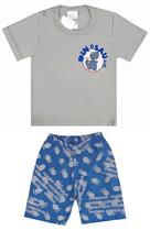 Conjunto Masculino Bebê Camiseta Dinossauro C/ Bermuda - Tamanho M (3 A 6 Meses)