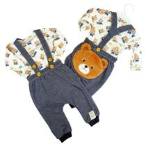 Conjunto Masculino Bebê Luxo com Suspensório Upi Uli Algodão Egipcio 1376