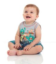 Conjunto Masculino Bebê Regata C/bermuda Com Estampas Ao G