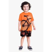Conjunto masculino bike laranja