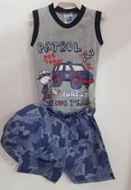 Conjunto Masculino Body Malha Com Estampas Chapéu Short de Tecido Camuflada