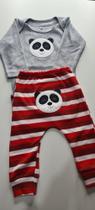 Conjunto Masculino Body Manga Longa e Calça Pandinha - Pilibaby