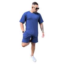 Conjunto Masculino Camisa Oversized e Short Mauricinho Premium Malha Peruana