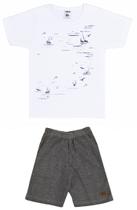 Conjunto Masculino Camiseta Barco C/ Bermuda Em Moletinho Agulhado Nº 1 Ao 3