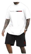 Conjunto Masculino Camiseta Bermuda Moletom Confort Paris