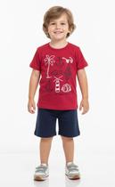 Conjunto Masculino camiseta C/ Bermuda Em Moletom Nº 1 Ao 3