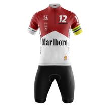Conjunto Masculino Ciclismo Bermuda e Camisa Senna Com Bolsos Proteção UV 50 - Pro Tour