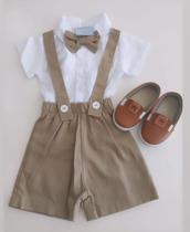 Conjunto masculino com suspensório