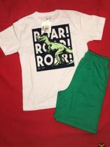 Conjunto masculino cor blusa branca e short moleton verde tam 6 anos