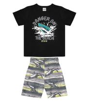 Conjunto Masculino Danger Rovitex Kids Preto