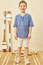 Conjunto Masculino de Bata Manga Curta e Bermuda Infantil LucBoo 66042