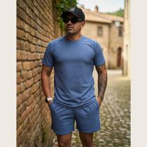 Conjunto Masculino de Verão Camiseta + Shorts Texturizado Leve e Super Confortável
