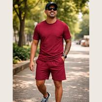 Conjunto Masculino de Verão Camiseta + Shorts Texturizado Leve e Super Confortável