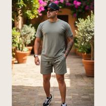 Conjunto Masculino de Verão Camiseta + Shorts Texturizado Leve e Super Confortável