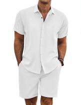 Conjunto Masculino de Verão COOFANDY Branco Médio Conjunto Masculino de Verão COOFANDY Branco Médio