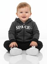 Conjunto Masculino Em Moletom Flame Flanelado Jaqueta C/ Capuz Space Nº 1 Ao 3