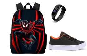Conjunto Masculino Escolar lançamento mochila mais Tenis CasuaL E Relogio Led Conjunto Masculino Escolar lançamento mochila mais Tenis CasuaL E Relogio Led