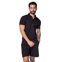 Conjunto Masculino Gangster Logo Relevo Preto