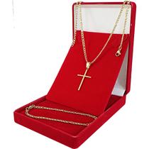 Conjunto Masculino Grumet 3x1 Cordão E Pulseira Dourado 3mm