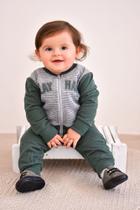 conjunto masculino infantil,casaco verde com cinza play hard e calça moletom verde militar,COLORITTA