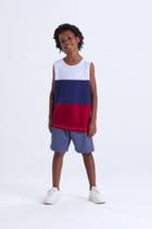 Conjunto Masculino Infantil de Verão Regata Tricolor