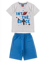 Conjunto Masculino Infantil In to The Space - Lual Kids - Cinza/Azul Astral