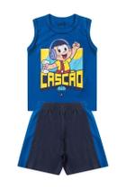 Conjunto Masculino Infantil Jogador CascÆo Turma da Mnica Tamanho:6 anosCor:Azul Conjunto Masculino Infantil Jogador CascÆo Turma da Mnica Tamanho:6 anosCor:Azul