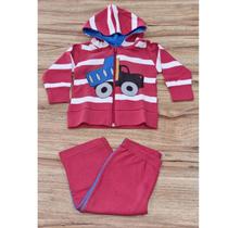 Conjunto Masculino Infantil Listras Vermelho P
