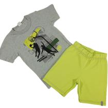 Conjunto Masculino Infantil Menino Verão Camiseta Bermuda Elian Estampado 221297