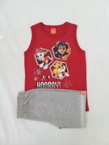 Conjunto Masculino Infantil Regata e Bermuda Patrulha Canina Malwee Kids Nickelodeon