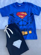 Conjunto Masculino Infantil SuperHomem Criança Menino Blusa e Short