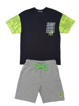 Conjunto Masculino Johnny Fox Camiseta Preta e Bermuda