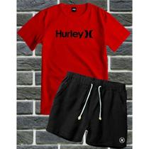 Conjunto Masculino kit Camiseta Algodão Premium e Bermuda em Tectel Estampa HLW Kit Short e Camisa H