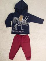 Conjunto masculino kyly moletom azul dino e calça vinho Conjunto masculino kyly moletom azul dino e calça vinho