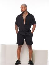 Conjunto Masculino Liso em Viscose Camisa de Botão e short Conjunto Masculino Liso em Viscose Camisa de Botão e short