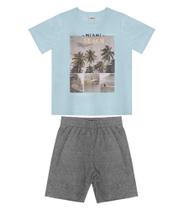 Conjunto Masculino Miami Rovitex Kids Azul Conjunto Masculino Miami Rovitex Kids Azul