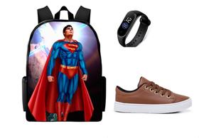 Conjunto Masculino Mochila Mais Tenis Casual E Relogio Led Digital Conjunto Masculino Mochila Mais Tenis Casual E Relogio Led Digital