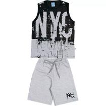 Conjunto Masculino Regata New York C/ Bermuda Moletom Nº 10