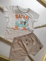 Conjunto masculino short detalhes em botao blusa estampada tamanho 3 Conjunto masculino short detalhes em botao blusa estampada tamanho 3