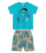 Conjunto Masculino Tigre Rovitex Kids Azul