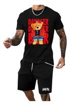 Conjunto Masculino Urso Danceluken Bermuda Masculina Moletom