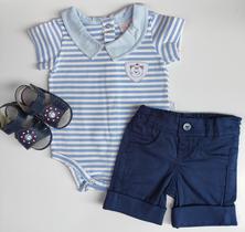 Conjunto masculino verão body e shorts roupa de bebê menino