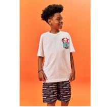 Conjunto Masculino Verão Camiseta e Bermuda JOHNNY FOX Cor:Off WhiteTamanho:6 Conjunto Masculino Verão Camiseta e Bermuda JOHNNY FOX Cor:Off WhiteTamanho:6