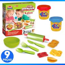 Conjunto Massinha Modelar Macarrão e Pizza 9 Acessórios