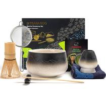 Conjunto Matcha TEANAGOO, 7 unidades, tigela de cerâmica, 560 ml, batedor, colher e peneira