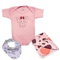 Conjunto Maternidade Kit 3 Pç Roupa Bebê Body Manta Cueiro